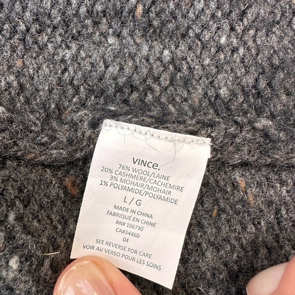 Unavailable - Vince Two-Tone Wool Cashmere Mohair Blend Shawl Cardigan - Picture 4 of 5